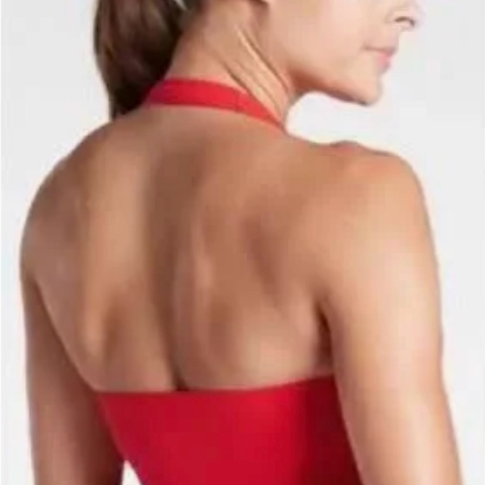 Athleta Red Cropped Halter - Large